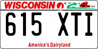 WI license plate 615XTI