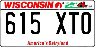 WI license plate 615XTO