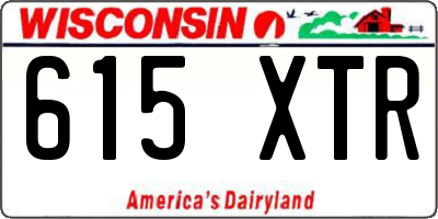 WI license plate 615XTR