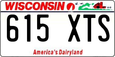 WI license plate 615XTS