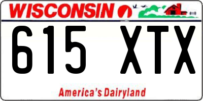 WI license plate 615XTX