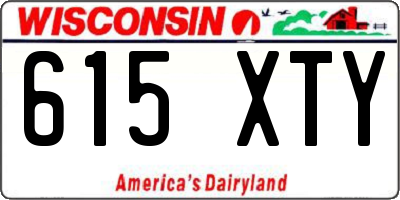 WI license plate 615XTY