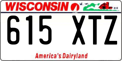 WI license plate 615XTZ