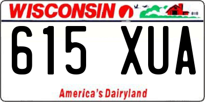 WI license plate 615XUA