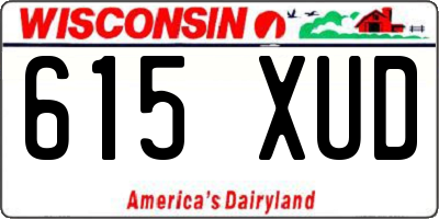 WI license plate 615XUD