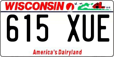 WI license plate 615XUE