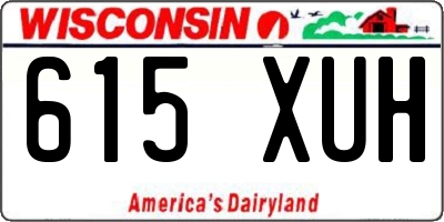 WI license plate 615XUH