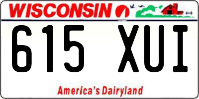 WI license plate 615XUI