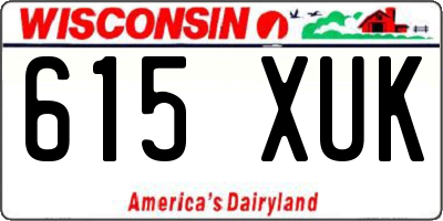 WI license plate 615XUK