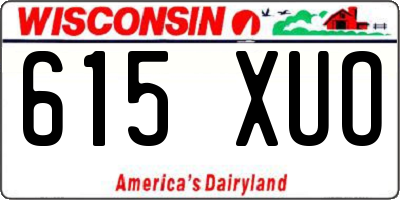 WI license plate 615XUO