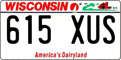 WI license plate 615XUS