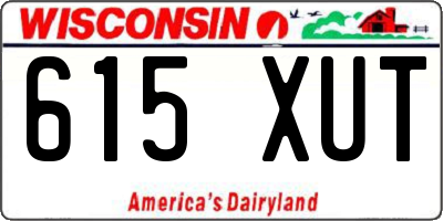 WI license plate 615XUT