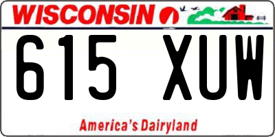 WI license plate 615XUW