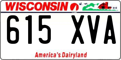WI license plate 615XVA