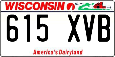 WI license plate 615XVB
