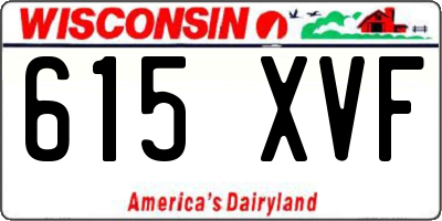 WI license plate 615XVF
