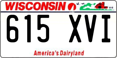 WI license plate 615XVI