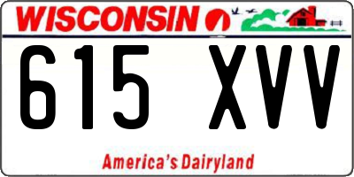 WI license plate 615XVV