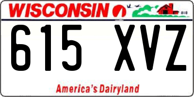WI license plate 615XVZ