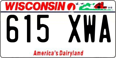 WI license plate 615XWA