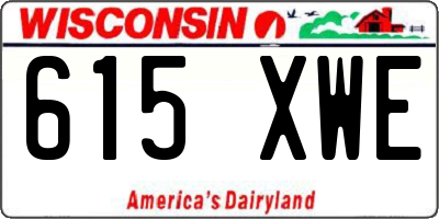 WI license plate 615XWE