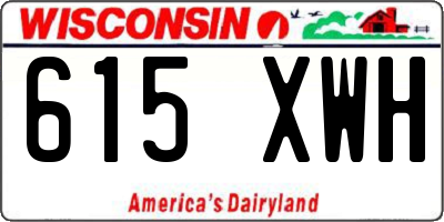 WI license plate 615XWH