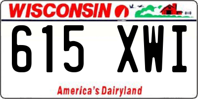 WI license plate 615XWI