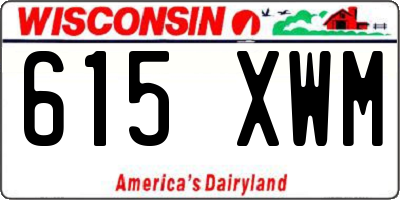 WI license plate 615XWM