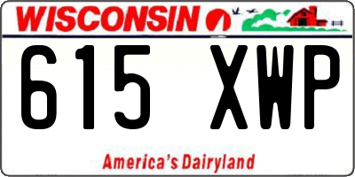 WI license plate 615XWP