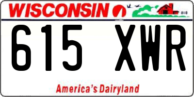 WI license plate 615XWR