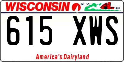 WI license plate 615XWS