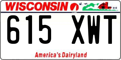 WI license plate 615XWT
