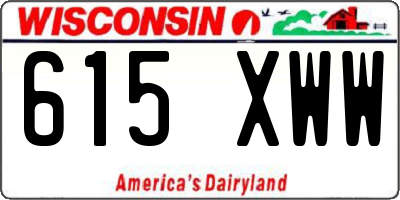 WI license plate 615XWW