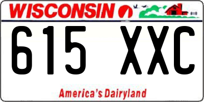 WI license plate 615XXC