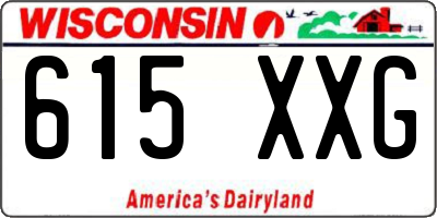 WI license plate 615XXG