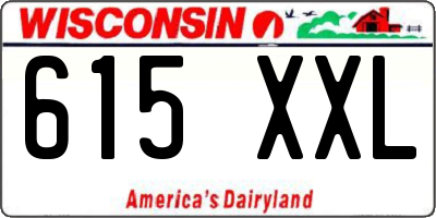 WI license plate 615XXL