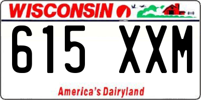 WI license plate 615XXM