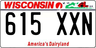 WI license plate 615XXN
