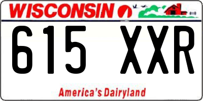 WI license plate 615XXR