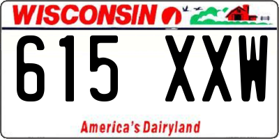 WI license plate 615XXW