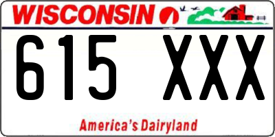 WI license plate 615XXX