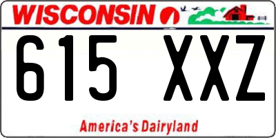 WI license plate 615XXZ