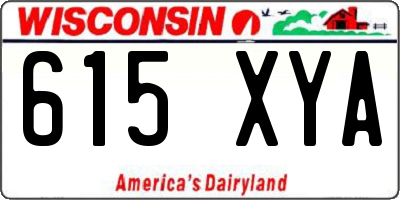 WI license plate 615XYA
