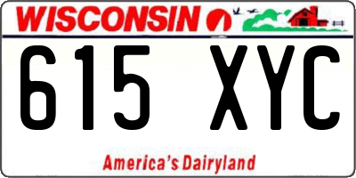 WI license plate 615XYC