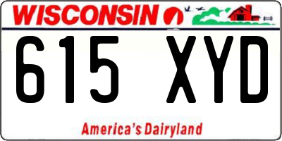 WI license plate 615XYD