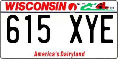 WI license plate 615XYE