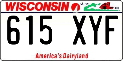 WI license plate 615XYF