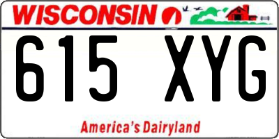 WI license plate 615XYG