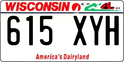 WI license plate 615XYH