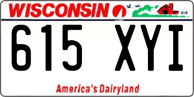 WI license plate 615XYI